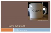 JAVA GENERICS - Cornell University · JAVA GENERICS Lecture 17 CS2110 –Spring 2017 ... Try replacing Doubleby some “Type parameter” T, and Java will still complain that type