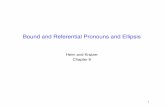 Bound and Referential Pronouns and Ellipsishedberg/802_11_3_Chapter_8.pdf9.1.1 Deictic versus anaphoric, referential versus bound-variable pronouns In traditional grammar, a pronoun