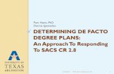 Determining De Facto Degree Plans: An Approach to Responding to CR 2 · 2016-09-21 · Conceptual Approach Faculty * Courses * Degree Plans => FTPT SCH by program CBM008 and CBM004