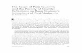 The Reign of Pure Quantity and the Parody of Quality ... · and the Parody of Quality: Reflections on René Guénon’s Intimations of Post-Modernity By Patrick Laude René Guénon’s