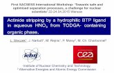 Actinide stripping by a hydrophilic BTP ligand in aqueous ... · Actinide stripping by a hydrophilic BTP ligand in aqueous HNO 3 from TODGA containing organic phase. L. Steczek1,