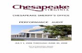 PERFORMANCE AUDIT - Chesapeake, Virginia · operations, administration, work release, and canteen management. We conducted this performance audit in accordance with generally accepted