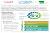 PACKAGING SMART SUSTAINABILITY CHECKLISTThe Checklist This checklist provides a quick reference guide to help you make more informed sustainability decisions for smart packaging. Before