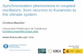 Synchronization phenomena in coupled ... - fisica.edu.uycris/Talk/charla_tenerife_2019.pdf · In the spike rate? In the relative timing of the spikes? Single neuron encoding or ensemble
