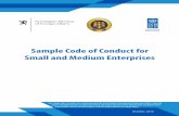Sample Code of Conduct for Small and Medium Enterprises · Sample Code of Conduct for Small and Medium Enterprises This Sample Code of Conduct was commissioned by the United Nations