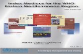 Index Medicus for the WHO Eastern Mediterranean Regionapplications.emro.who.int/dsaf/dsa984.pdf · 2008-10-19 · The Index Medicus for the WHO Eastern Mediterranean Region (IMEMR)