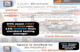 Lean Bronze - Michigan Lean Consortiummichiganlean.org/Resources/Documents/MLC Fall 2014 Bronze Prep Class.pdf · Lean Bronze Certification Prep Course 8 sessions, starting 9/15 ending