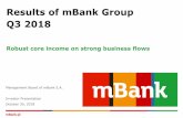 Results of mBank Group Q3 2018 · Note: Corporate clients split: K1 –annual sales over PLN 1 B and non-banking financial institutions; K2 –annual sales of PLN 50 M to PLN 1 B;