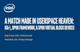 A match made in Userspace heaven...A match made in Userspace heaven: ISA-L, DPDK Framework, & SPDK Virtual Block Devices Greg Tucker, ISA-L Technical Lead Prital Shah, ISA-L Product