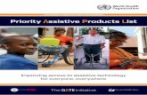 Priority ssistive Products List · services across the life span, as well as action plans on noncommunicable diseases, ageing and health, disability, and mental health. Assistive