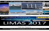 LIMAS 2017 - ASRANet 2017b.pdf · LIMAS 2017 Visit for more details About the Conference The modern trend in selection of materials for high strength-weight ratio is governed by the
