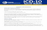 ICD-10 - tmhp.com · • ICD-10 Clinical Modification (ICD-10-CM) • ICD-10 Procedure Coding System (ICD-10-PCS) This combined Special Bulletin includes the ICD updates for Texas