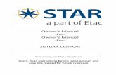 Owner’s Manual -For- Owner’s Manual -For- StarLock Cushions star lock... · Owner’s Manual-For-Owner’s Manual-For-StarLock Cushions ... manual for future reference . About