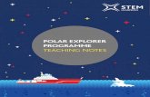 POLAR EXPLORER PROGRAMME TEACHING NOTES · POLAR EXPLORER PROGRAMME TEACHING NOTES 7 1 / ENGINEERING 2 / CLIMATE CHANGE 3 / ANIMALS, FOOD CHAINS, ADAPTATION 4 / EXPLORATION 5 / OCEANS
