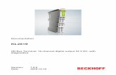 Documentation KL2819 - Beckhoff · Bring the bus terminal system into a safe, powered down state before starting installation, disassembly or wiring of the Bus Terminals! Assembly