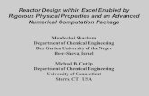Reactor Design within Excel Enabled by Rigorous Physical Properties … · 2006-02-13 · Reactor Design within Excel Enabled by Rigorous Physical Properties and an Advanced Numerical