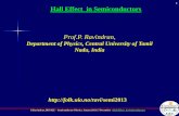 Prof.P. Ravindran, - folk.uio.nofolk.uio.no/ravi/cutn/semiphy/17_Hall.pdf · P.Ravindran, PHY02E –Semiconductor Physics, Autum 2013 17 December : Hall Effect in Semiconductors Drift
