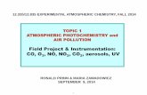 Atmospheric Photochemistry and Air Pollution I...ATMOSPHERIC PHOTOCHEMISTRY and AIR POLLUTION Field Campaign on Top of Bldg. 54 On the top of the building you will measure ultraviolet