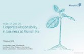 Corporate responsibility in business at Munich ReOct 07, 2019  · Systematically integrating sustainability criteria when creating value –Key achievements in 2018 Corporate responsibility