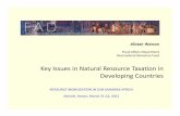 Fiscal Affairs Department International Monetary Fund · Fiscal Affairs Department International Monetary Fund Key Issues in Natural Resource Taxation in Developing Countries RESOURCE