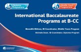 International Baccalaureate Programs at B-CC...personal project independently out-of-class process that is undertaken in addition to a rigorous class load ... (Chemistry, Environmental