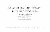 THE METABOLISM, STRUCTURE, AND FUNCTION OF PLANT … · 2012-05-22 · THE METABOLISM, STRUCTURE, AND FUNCTION OF PLANT LIPIDS Edited by Paul K. Stumpf University of California, Davis