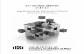 ANNUAL REPORT 2012-13 - ICSI · 33rd ANNUAL REPORT 2012-13 Regulating and Developing the Profession of Company Secretaries. CONTENTS ... (HR and O&M, Administration) Praveen Kumar