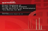 Direct Analysis of Drugs in Blood Plasma using 2D-HPLC for … · Direct Analysis of Drugs in Blood Plasma using 2D-HPLC for Bioanalysis “Co-Sense for BA” Shimadzu HPLC Application