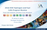 2016 DOE Hydrogen and Fuel Cells Program Review · 2016-06-17 · 2016 DOE Hydrogen and Fuel Cells Program Review Fuel Cell Vehicle and Bus Cost Analysis PI: Brian D. James Strategic