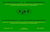 A MANAŽMENT · Ekonomika a manažment, Vedecký časopis Fakulty podnikového manažmentu Ekonomickej univerzity v Bratislave ročník XVI., číslo 2, rok 2019, ISSN 2454-1028 _____