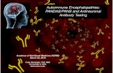 Autoimmune Encephalopathies: PANDAS/PANS and Antineuronal … · 2019-04-25 · Autoimmune Encephalopathies: PANDAS/PANS and Antineuronal Antibody Testing Academy of Nutritional Medicine