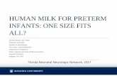 HUMAN MILK FOR PRETERM INFANTS: ONE SIZE FITS ALL?HUMAN MILK FOR PRETERM INFANTS: ONE SIZE FITS ALL? Jatinder Bhatia, MD, FAAP Professor and Chief Division of Neonatology Vice Chair,
