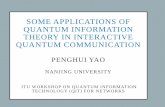 SOME APPLICATIONS OF QUANTUM INFORMATION THEORY …...some applications of quantum information theory in interactive quantum communication penghui yao nanjing university itu workshop