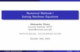 Numerical Methods I Solving Nonlinear Equationsdonev/Teaching/NMI-Fall2014/Lecture-NonlinEqs.handout.pdfwith Newton’s method. Speci cally, a method like Newton’s that can easily