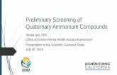 Preliminary Screening of Quaternary Ammonium CompoundsJul 25, 2019  · ammonium chloride • Alkyl(60%C14, 30%C16, 5%C18, 5%C12)dimethylbenzyl ammonium chloride • Alkyl(68%C12,
