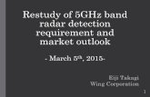 Restudy of 5GHz band radar detection requirement and ... · Restudy of 5GHz band radar detection requirement and market outlook - March 5th, 2015- Eiji Takagi . Wing Corporation.