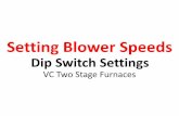 Setting Blower Speeds...DIP SWITCHES MUST ONLY BE ADJUSTED WHEN UTILIZING THE LEGACY TERMINAL BLOCK WITH A 24VAC NON COMFORTNET CONTROL. There are 16 DIP switches on the modulating