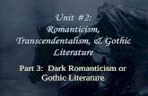 Unit #2: Romanticism, Transcendentalism, & Gothic Literature Point on...Gothic Architecture is an Influence The vaulting arches and spires of Gothic cathedrals reach wildly to the