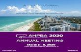 ADVANCE PROGRAMahpba@lp-etc.com with your request, name and address. 4 ADVANCE PROGRAM AHPBA 2020 Annual Meeting March 5 – 8, 2020 in Miami Beach, FL . ... 2.he currently offered