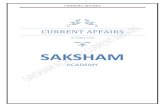 SAKSHAM · CURRENT AFFAIRS SAKSHAM ACADEMY Page 2 Table of Contents POLITY .....4 ZONAL COUNCILS .....4