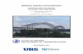 BRIDGE INSPECTION REPORTNon-destructive testing consisting of magnetic particle testing and ultrasonic testing was performed at the majority of previously known defects and/or repaired