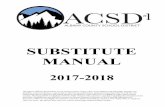 SUBSTITUTE MANUAL - ACSD#1SUBSTITUTE MANUAL 2017-2018 The District shall not discriminate in any manner because of race, color, creed, religion, national origin, ancestry, sex, disability,