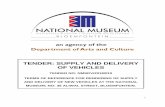 TENDER: SUPPLY AND DELIVERY OF VEHICLES · terms of reference for rendering of supply and delivery of new vehicles at the national museum; no: 36 aliwal street, bloemfontein.