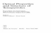 Optical Properties and Structure of Tetrapyrroles · 2012-05-22 · Optical Properties and Structure of Tetrapyrroles Proceedings of a Symposium held at the University of Konstanz