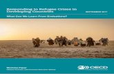 Responding to Refugee Crises in Developing Countries … · 2017-09-21 · Responding to Refugee Crises in Developing Countries What Can We Learn From Evaluations? SEPTEMBER 2017