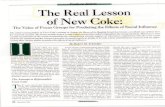 The Real Lesson of New Coke - jameshammon.com.au · The Real Lesson of New Coke: The Value of Focus Groups for Predicting the Effects of Social Influence The embarrassing failure