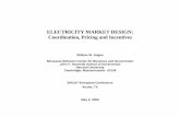 ELECTRICITY MARKET DESIGN: Coordination, Pricing and ... · ELECTRICITY MARKET DESIGN: Coordination, Pricing and Incentives William W. Hogan Mossavar-Rahmani Center for Business and