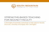 STRENGTHS-BASED TEACHING FOR ADJUNCT …strengths.southmountaincc.edu/wp-content/uploads/2012/01/...STRENGTHS-BASED TEACHING FOR ADJUNCT FACULTY A Strengths Essentials workshop to