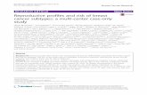 Reproductive profiles and risk of breast cancer …...RESEARCH ARTICLE Open Access Reproductive profiles and risk of breast cancer subtypes: a multi-center case-only study Olivier