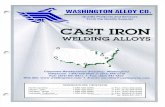 CAST IRON · 2014-02-06 · CAST IRON ELECTRODES . UNS W82001 . WASHINGTON ALLOY NICKEL 99 . AWS/SFA 5.15 ENI-CI, AC-DC . DESCRIPTION Washington Alloy Nickel 99 is recommended for